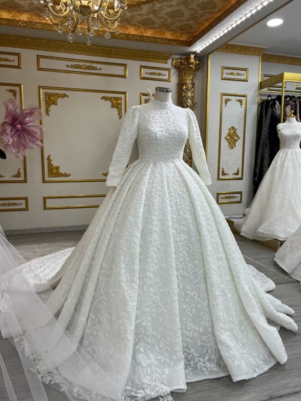 Elegant custom White wedding gown